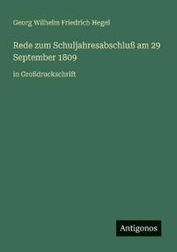 Rede zum Schuljahresabschluß am 29 September 1809