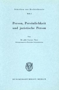 Person, Personlichkeit Und Juristische Person