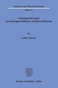 Leistungsstorungen Verwaltungsrechtlicher Schuldverhaltnisse