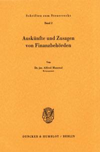 Auskunfte Und Zusagen Von Finanzbehorden