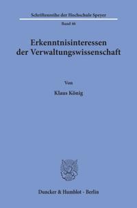 Erkenntnisinteressen Der Verwaltungswissenschaft