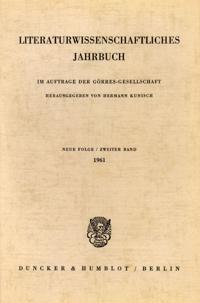 Literaturwissenschaftliches Jahrbuch: 2. Band (1961)