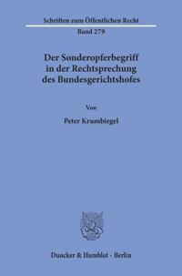 Der Sonderopferbegriff in Der Rechtsprechung Des Bundesgerichtshofes