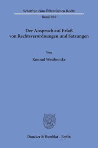 Der Anspruch Auf Erlass Von Rechtsverordnungen Und Satzungen