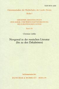 Novgorod in Der Russischen Literatur (Bis Zu Den Dekabristen)