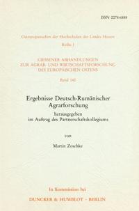 Ergebnisse Deutsch-Rumanischer Agrarforschung