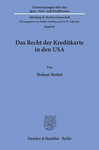 Das Recht der Kreditkarte in den USA.