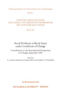 Social Problems in Rural Areas under Conditions of Change.