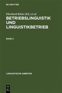 Kirjan kansi "Betriebslinguistik und Linguistikbetrieb"