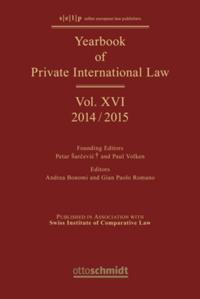 Yearbook of Private International Law Vol. XVI - 2014/2015