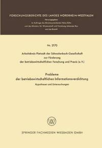 Probleme der betriebswirtschaftlichen Informationsverdichtung