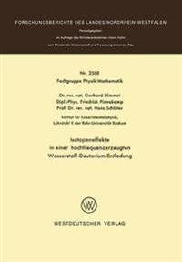 Isotopeneffekte in einer hochfrequenzerzeugten Wasserstoff-Deuterium-Entladung