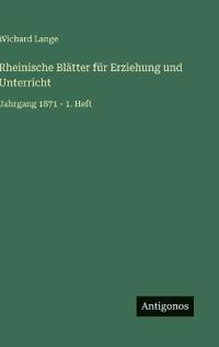 Bokomslag för "Rheinische Blätter für Erziehung und Unterricht"