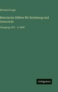 Bokomslag för "Rheinische Blätter für Erziehung und Unterricht"