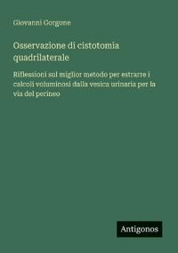 Kirjan kansi "Osservazione di cistotomia quadrilaterale"