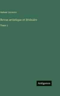 Kirjan kansi "Revue artistique et littéraire"