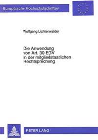 Die Anwendung Von Art. Egv in Der Mitgliedstaatlichen Rechtsprechung
