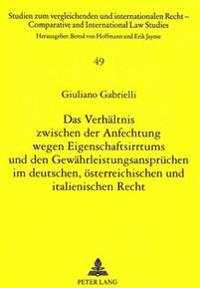 Das Verhaeltnis Zwischen Der Anfechtung Wegen Eigenschaftsirrtums Und Den Gewaehrleistungsanspruechen Im Deutschen, Oesterreichischen Und Italienischen Recht