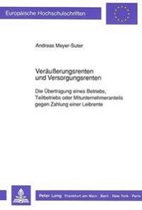 Veraeußerungsrenten Und Versorgungsrenten