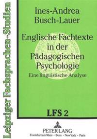 Englische Fachtexte in Der Paedagogischen Psychologie