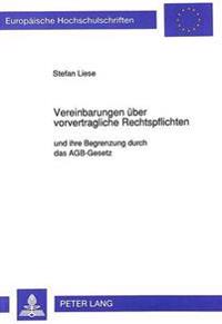 Vereinbarungen Ueber Vorvertragliche Rechtspflichten