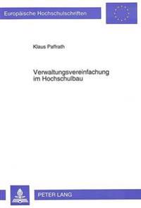 Verwaltungsvereinfachung Im Hochschulbau