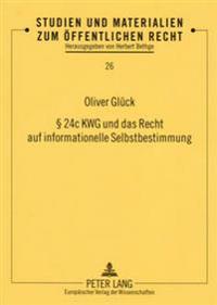 § 24c Kwg Und Das Recht Auf Informationelle Selbstbestimmung