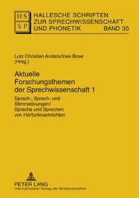 Aktuelle Forschungsthemen Der Sprechwissenschaft 1