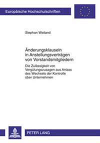Aenderungsklauseln in Anstellungsvertraegen Von Vorstandsmitgliedern