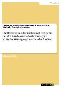 Die Bestimmung der Wichtigkeit von Items bei der Kundenzufriedenheitsanalyse