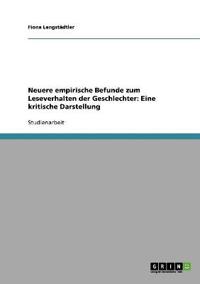 Neuere empirische Befunde zum Leseverhalten der Geschlechter