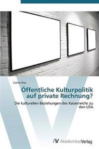 Offentliche Kulturpolitik Auf Private Rechnung?