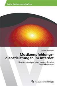 Musikempfehlungs-dienstleistungen im Internet