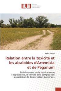 Relation entre la toxicité et les alcaloïdes d'Artemisia et de Peganum