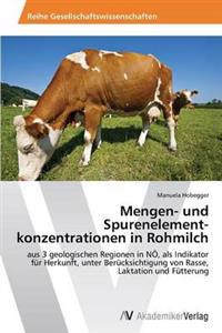 Mengen- und Spurenelement-konzentrationen in Rohmilch
