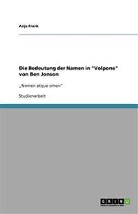 Die Bedeutung der Namen in "Volpone" von Ben Jonson