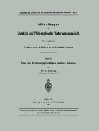 Über die Erfahrungsgrundlagen unseres Wissens