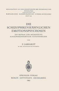 Monographien aus dem Gesamtgebiete der Neurologie und Psychiatrie