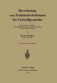 Berechnung von Fraktionierkolonnen für Vielstoffgemische