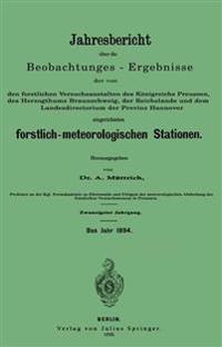Jahresbericht über die Beobachtungs-Ergebnisse