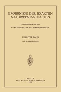 Ergebnisse der Exakten Naturwissenschaften