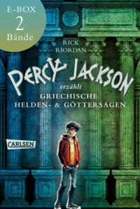 Bokomslag för Percy Jackson erzählt: Griechische Heldensagen und Göttersagen unterhaltsam erklärt – Band 1+2 in einer E-Box!