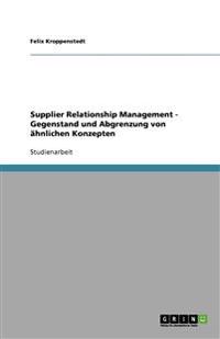 Supplier Relationship Management - Gegenstand und Abgrenzung von ähnlichen Konzepten