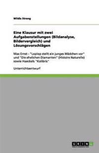 Eine Klausur mit zwei Aufgabenstellungen (Bildanalyse, Bildervergleich) und Lösungsvorschlägen