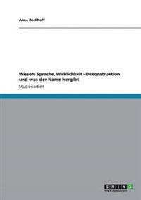 Wissen, Sprache, Wirklichkeit - Dekonstruktion und was der Name hergibt