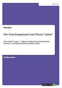 Der Forschungsstand zum Thema Laktat