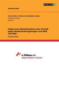 Folgen einer Marktteilnahme unter Verstoß gegen Marktzutrittsregelungen nach BGB und UWG