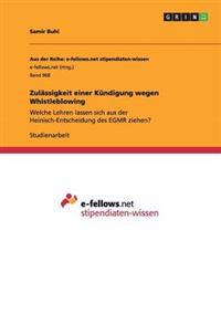 Zulässigkeit einer Kündigung wegen Whistleblowing