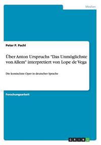 Über Anton Urspruchs "Das Unmöglichste von Allem" interpretiert von Lope de Vega