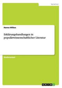 Erklärungshandlungen in populärwissenschaftlicher Literatur